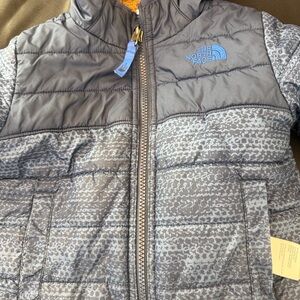 The North Face Kids Tan and Blue Fleece Jacket